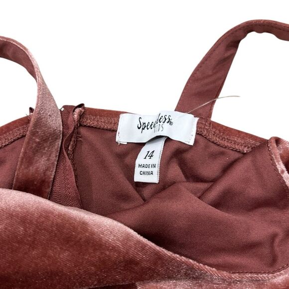 Speechless Amber Velvet and Satin Bubble Dress with Bow Trim 14 - Picture 2 of 2